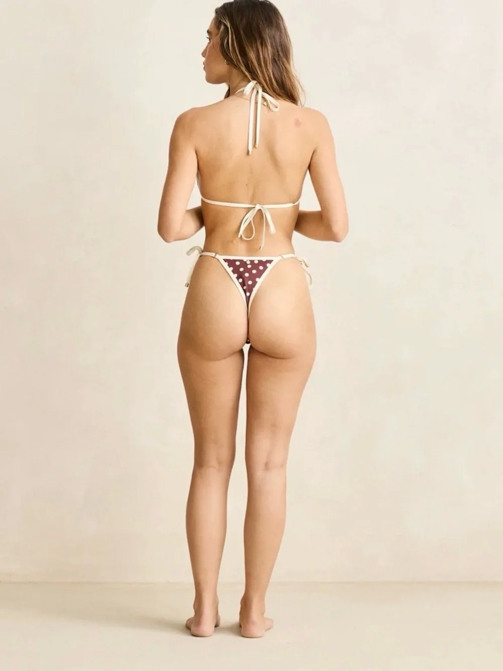 Rhythm Dotti Tie Side Itsy Pant Cafe Bikini Bottom Size Medium